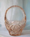 Różowy koszyk Bohemia sklo