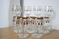 5 przepięknych kieliszków Bohemia sklo Złota łezka