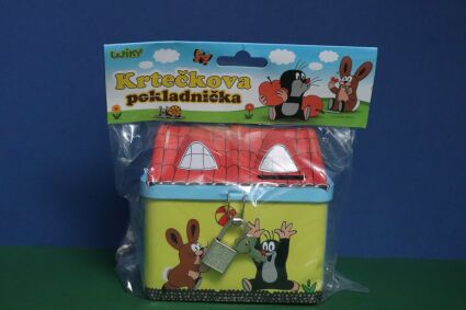 Skarbonka z krecikiem i zajączkiem w kształcie domku Wiky z kłódką w oryginalnym opakowaniu