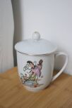 Kubek biały z przykrywką na ziółka made in China
