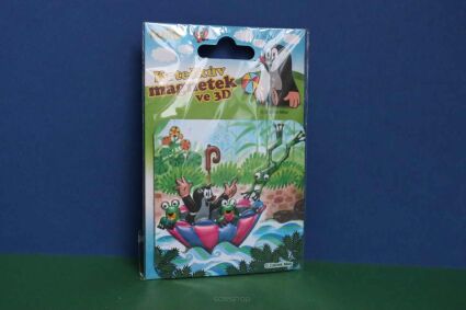 Magnes z krecikiem płynącym rwącą rzeką z przyjaciółmi