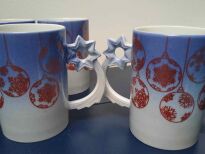 Kubki świąteczne z pięknym uchwytem Porcelán Dubí