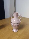 Różowy porcelanowy wazon amfora Pirkenhammer w kwiaty