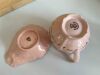 Miseczka na kubku  różówy porcelán Chodov z kwiatkami i złotymi zdobieniami
